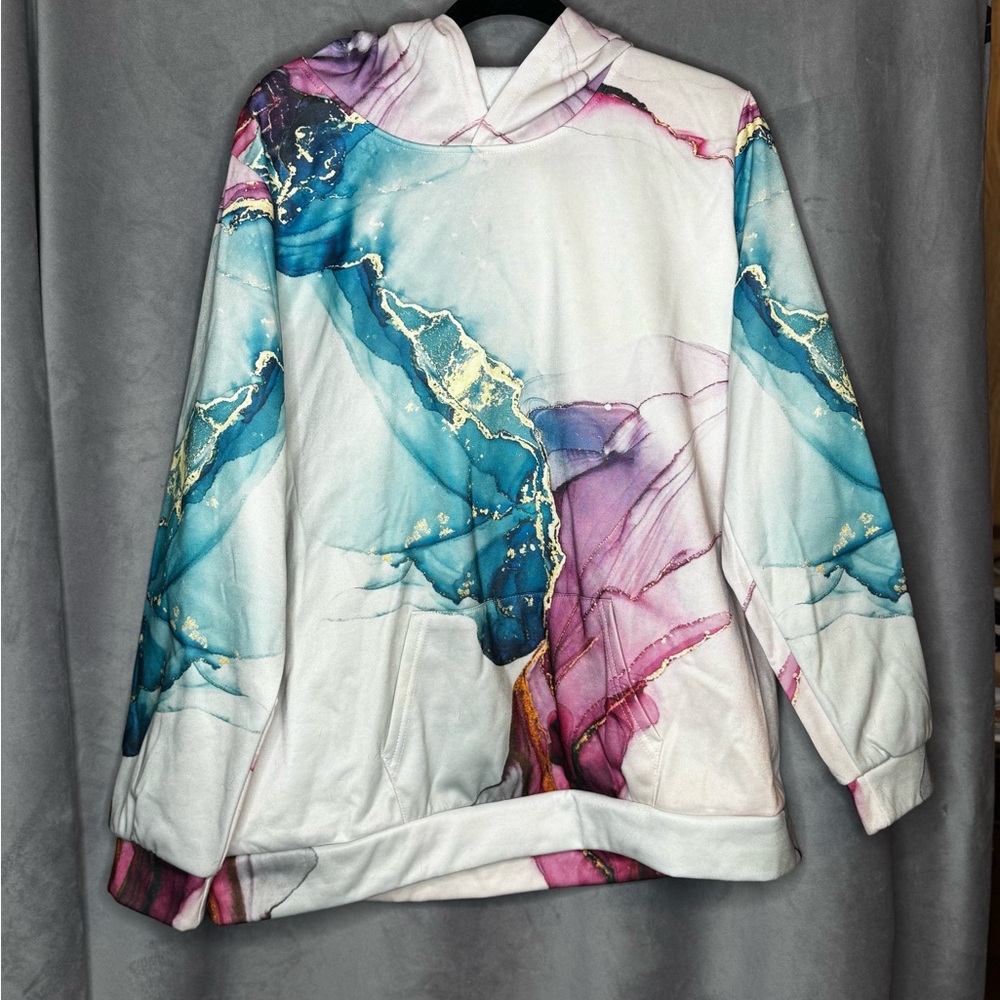 Colorful Abstract Marble Look Hoodie